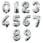 Number Foil Balloon 16 Inch Silver (1pcs)
