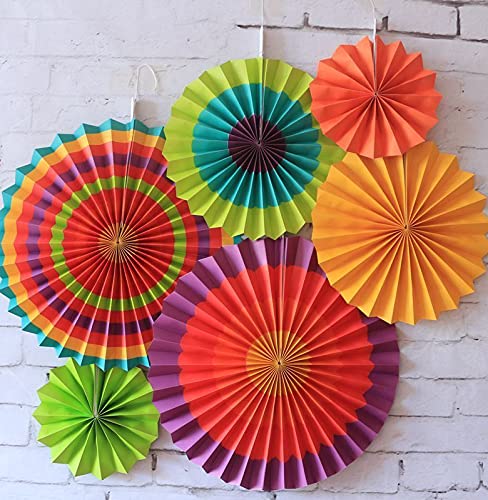 Paper Fan Set for Birthday, Anniversary (Set of 6pc )