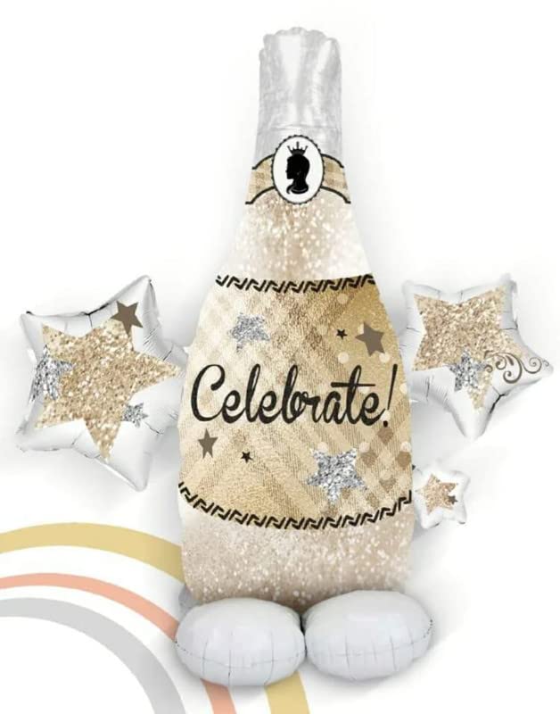 Huge Champagne Balloons Celebration Star Bottle