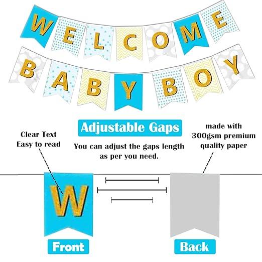 Welcome Baby Boy Or Welcome Baby Girl Paper Banner (pack of 1 )