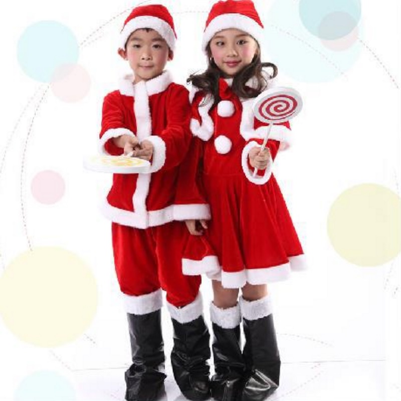 Christmas costume for kids Xmas Santa Claus costumes warm safe pleuche ...