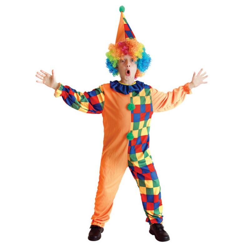 Children Circus Clown Costume Naughty Harlequin Uniform - Party ...